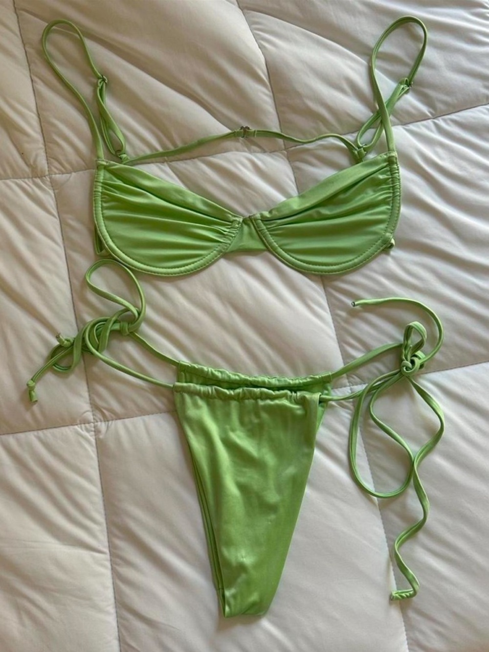 Frankie's Bikinis Lime Green Bikini Set